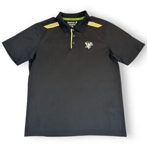 Pittsburgh Penguins Mens M Polo Reebok Center Ice NHL PlayDry 100% Polyester
